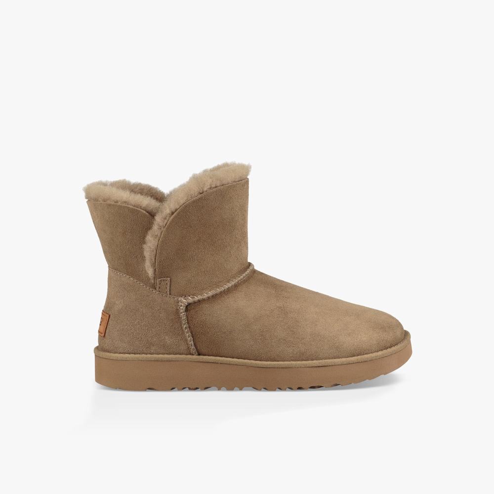 Bottes Classic UGG Classic Cuff Mini Femme Kaki Soldes 686JNEUY